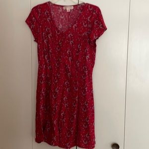 Red printed dress